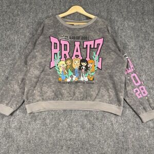 Y2K Bratz Sweatshirt Womens XXXL Gray Pink Graphic Crewneck 2001